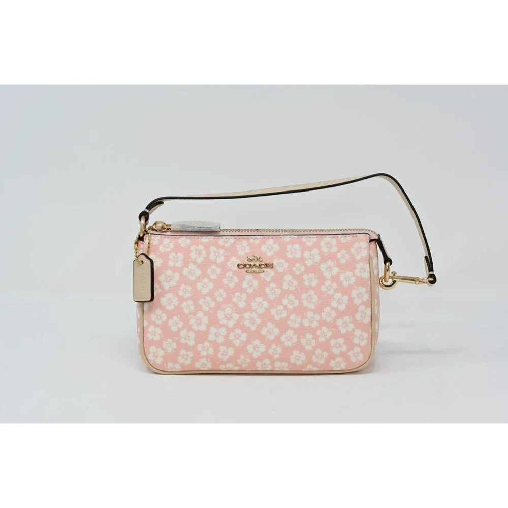 COACH NOLITA 19 Pink Coated Canvas w Graphic Ditsy Floral Print CA783 NWT $188